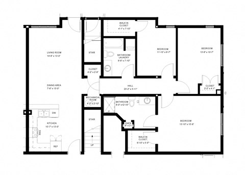 3 BR Floor Plan | Great River | Onalaska